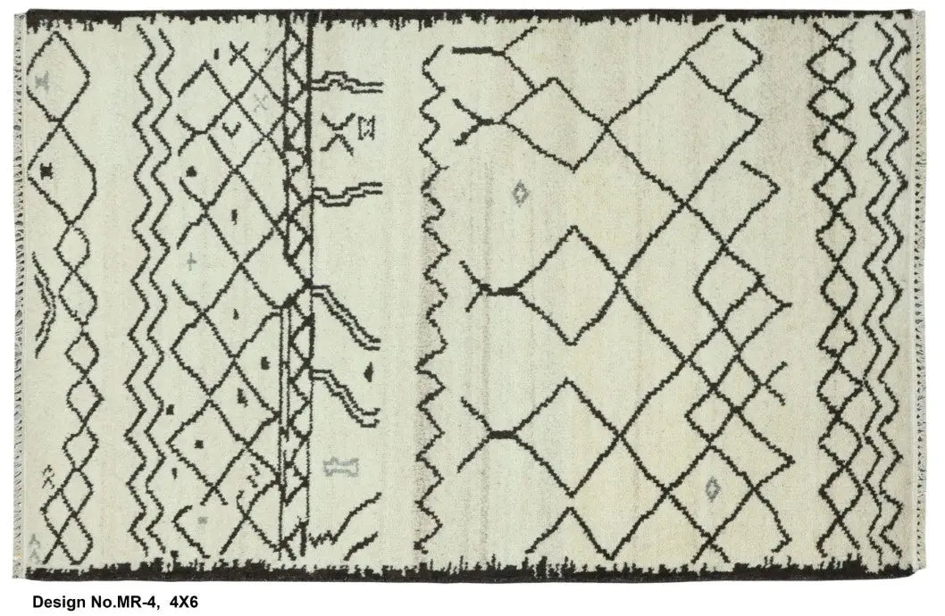 Hand knotted Indian Modern Rug 4'0" x 6'0" ABC Rugs Kilims